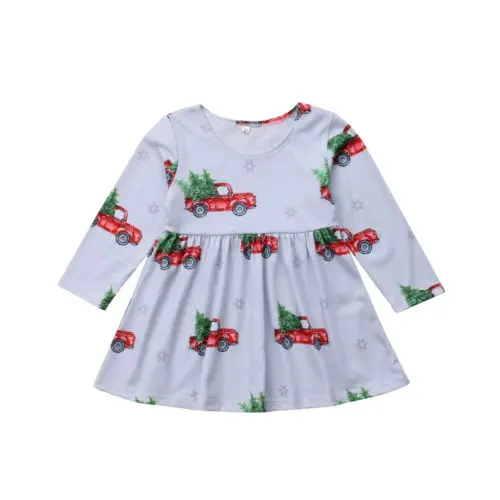 

Autumn Children Clothes Baby Kids Girls Clothing Dresses XMAS Dress Mini Sleeve Outfits Cotton Dress Girl 6M-4T