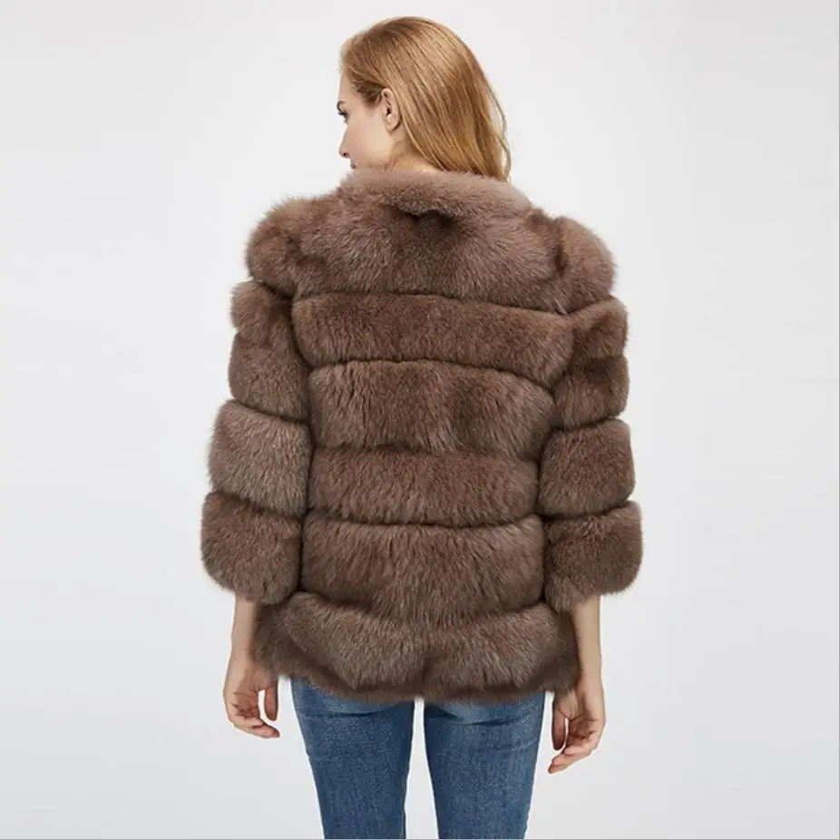 XS-4XL, большие размеры, зимний женский роскошный из искусственной лисы, пальто с мехом, теплая куртка с длинными рукавами, утолщенная верхняя одежда из искусственного лисьего меха, L1714