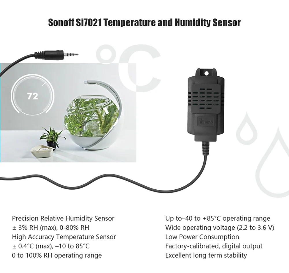 Itead 3 шт. Sonoff Si7021 Температура& влажность Высокая датчик точности модуль совместим с Sonoff TH10/TH16 пульт дистанционного управления