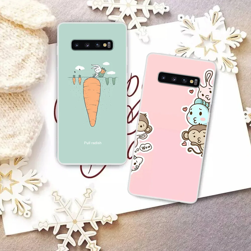 Модный милый чехол для телефона с мультяшными животными Samsung Galaxy S10 Plus окрашенный