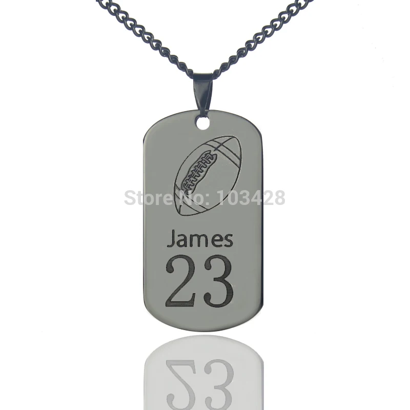 AILIN Personalized Name Dog Tag Necklace Hand Stamped Football Necklace Titanium Steel We Are ...