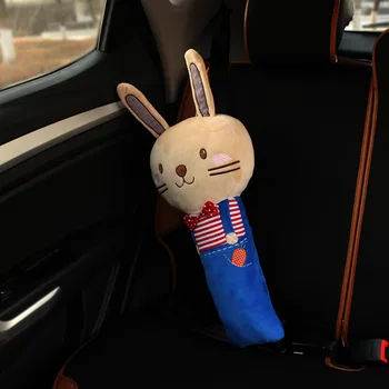 

KKYSYELVA Car seat belt shoulder Cartoon large rabbit hold pillow Automotive children bed pillows