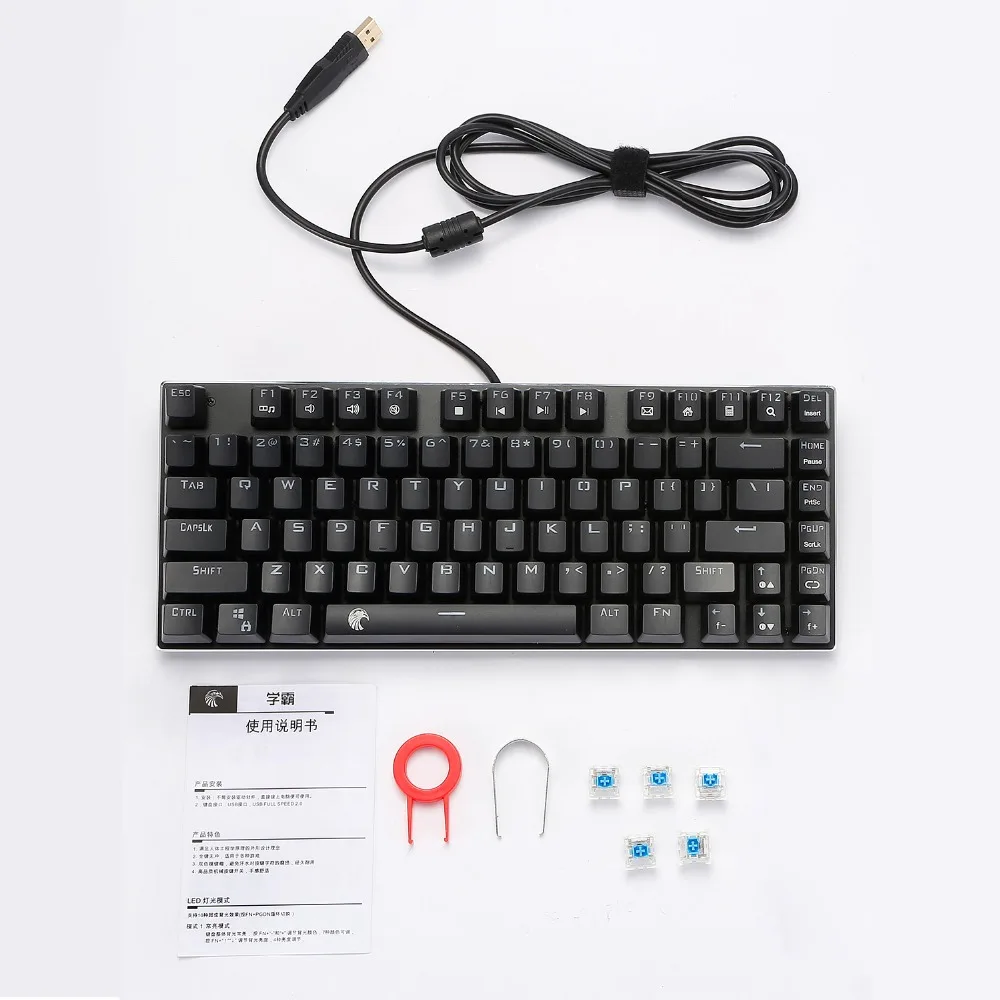 Игровая мини клавиатура Z88 механическая синий переключатель RGB светодиодная