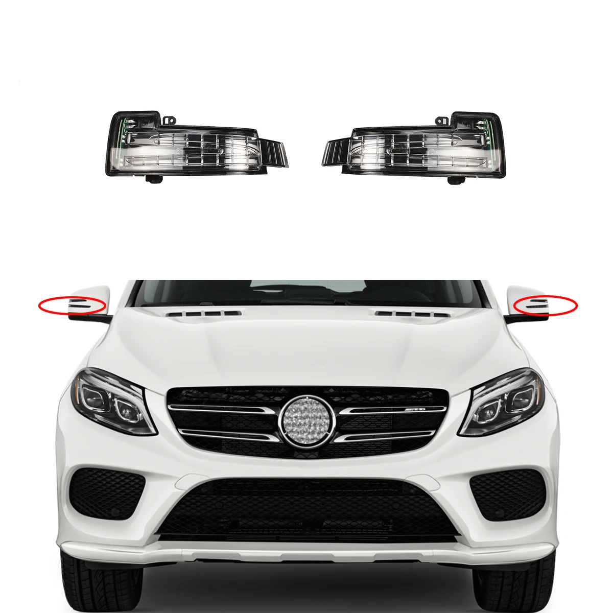 Левое правое зеркало светодиодные сигналы поворота для MERCEDES BENZ GLE C292/W166 GLS X166 G W463 GL