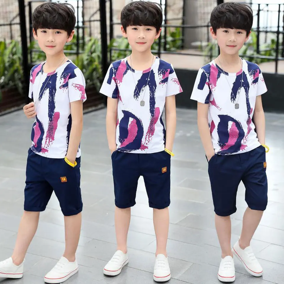 Children Clothing Sets Outfit Costume For Kids Casual Suit Summer Boys Clothes 3 4 5 6 7 8 9 10 11 12 Yrs Boy | Детская одежда и