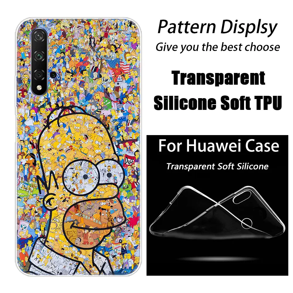 Hot The Simpsons Fashion Soft Silicone Case for Huawei Honor 20 8A 7A Pro 10 9 8 Lite View 20 7S 8S 8X 7X 6X 8C 20i 10i Play TPU