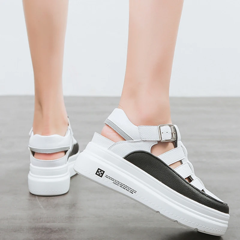 ها غراند جديد صنادل أرضية النساء الصيف حذاء مسطح امرأة زلة على الزواحف لينة أسفل السيدات عارضة أحذية مشي XWZ5990