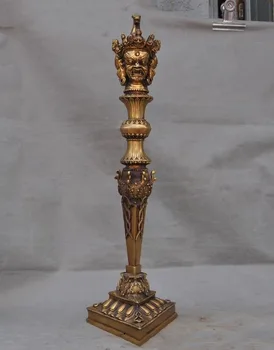 

wedding decoration 21" Tibetan Buddhism bronze Horsehead Mahakala Statue Vajra Dorje Phurpa Dagger