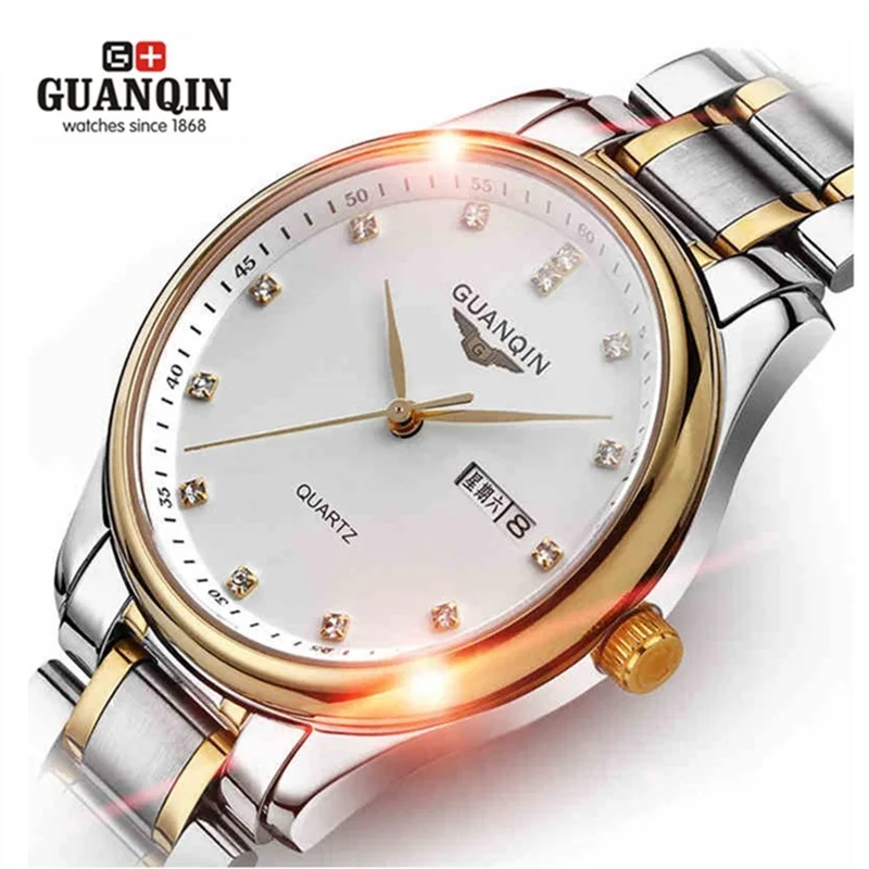 

Original Sapphire GUANQIN Men Watch 30m Waterproof Shockproof Watch Stainless Steel Strap Watch Luxury Brand Quartz Watch Clock
