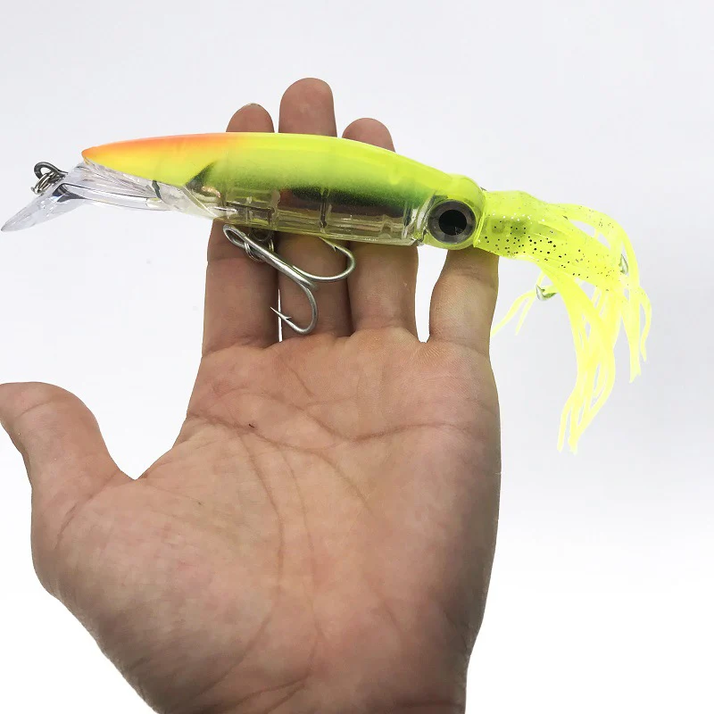 

4pcs Fishing Lures 14cm Bionic Baits Artificial Hard Squid Skirts Octopus Trolling Baits with Hooks ED-shipping