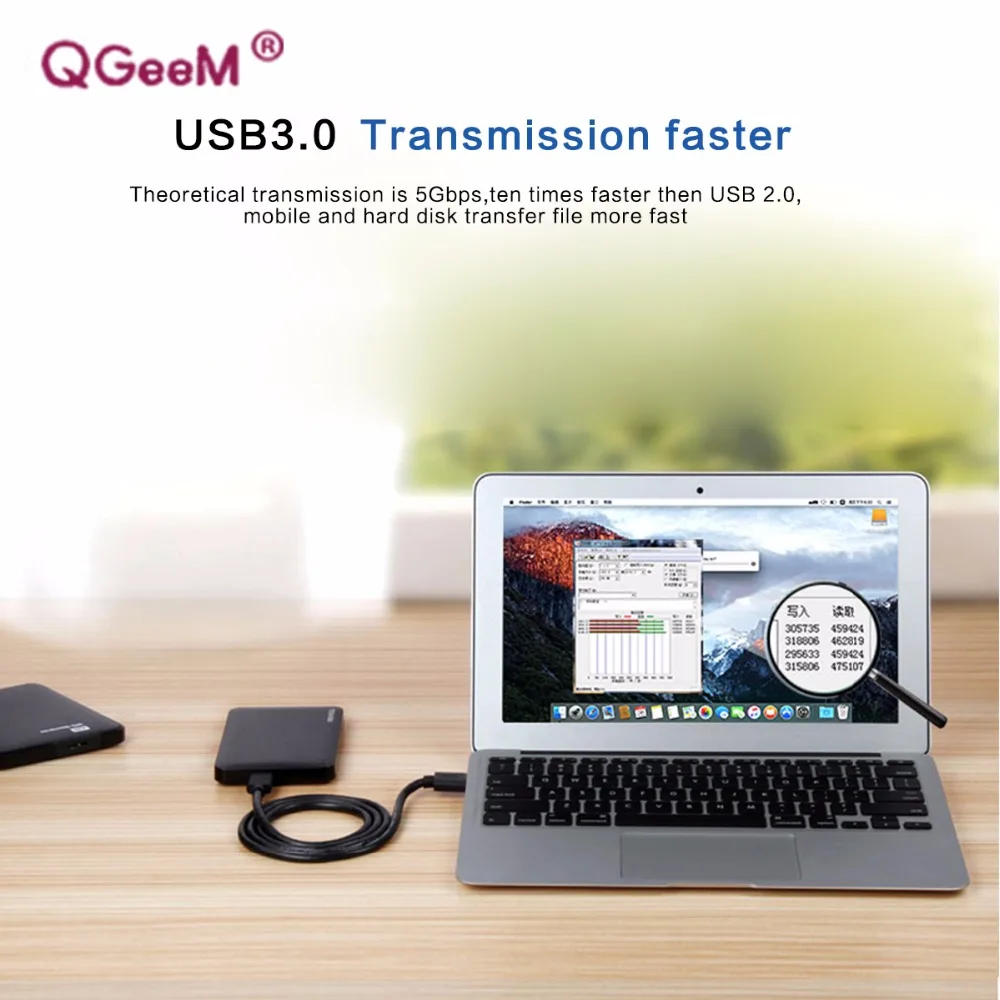 Кабель QGeeM USB 3 0 Type A to Micro B USB3.0 для синхронизации данных внешнего жесткого диска HDD