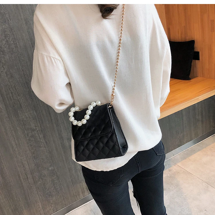 Роскошная брендовая жемчужная сумка летняя модная новая качественная женская дизайнерская сумка из искусственной кожи с цепочкой через плечо