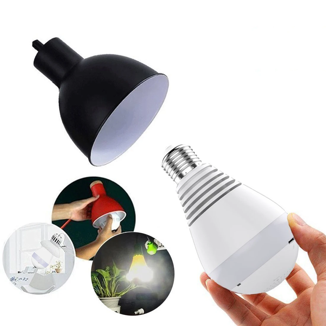 font b Wireless b font 960P 360 degree IP Camera Bulb Light FishEye Smart Home