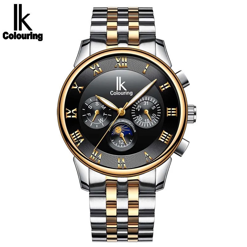 IK Colouring мужские часы люксовый бренд Auotmatic механические стальные светящиеся
