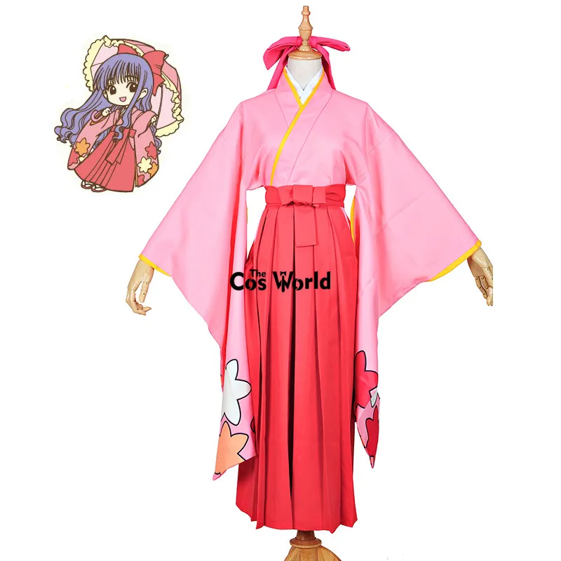 Японское кимоно Cardcaptor Sakura Daidouji Tomoyo платье горничной юкаты Униформа наряд аниме