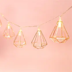1,5 м розовое золото алмазная светодио дный форма светодиодные гирлянды спальня Рождество светодио дный светодиодные гирлянды для