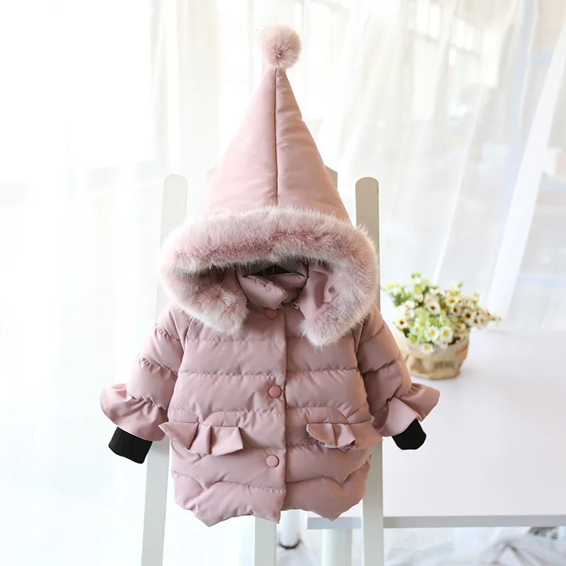 

Solid Color Baby Girls Coat & Jacket Children Outerwear Winter Hooded Coats Winter Jacket Fashion Kids Coat children's Warm