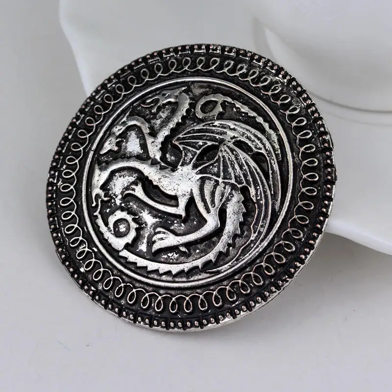 SG Game of thrones Dragon Wolf Bird Badge Brooches Pins A Song of Ice And Fire Hand of the King Lapel Pin Men Coat Jewelry Gift
