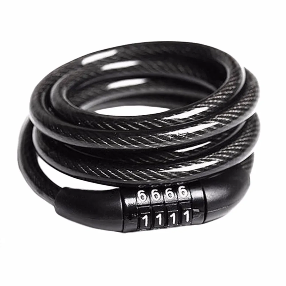 4 Digit Combination Password Bike Bicycle Lock Steel Wire Security