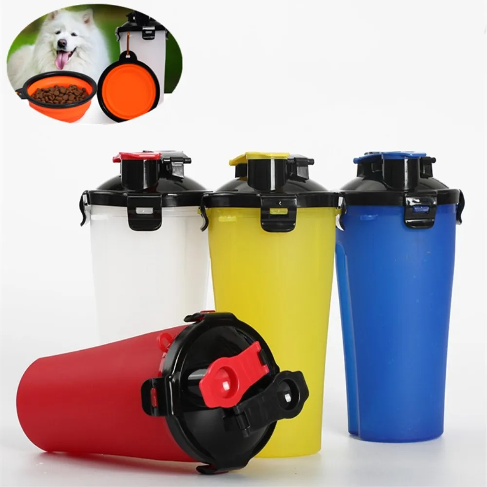 Dog Accessories Dogs Feeding Water Bottle With Foldable Food Bowl
