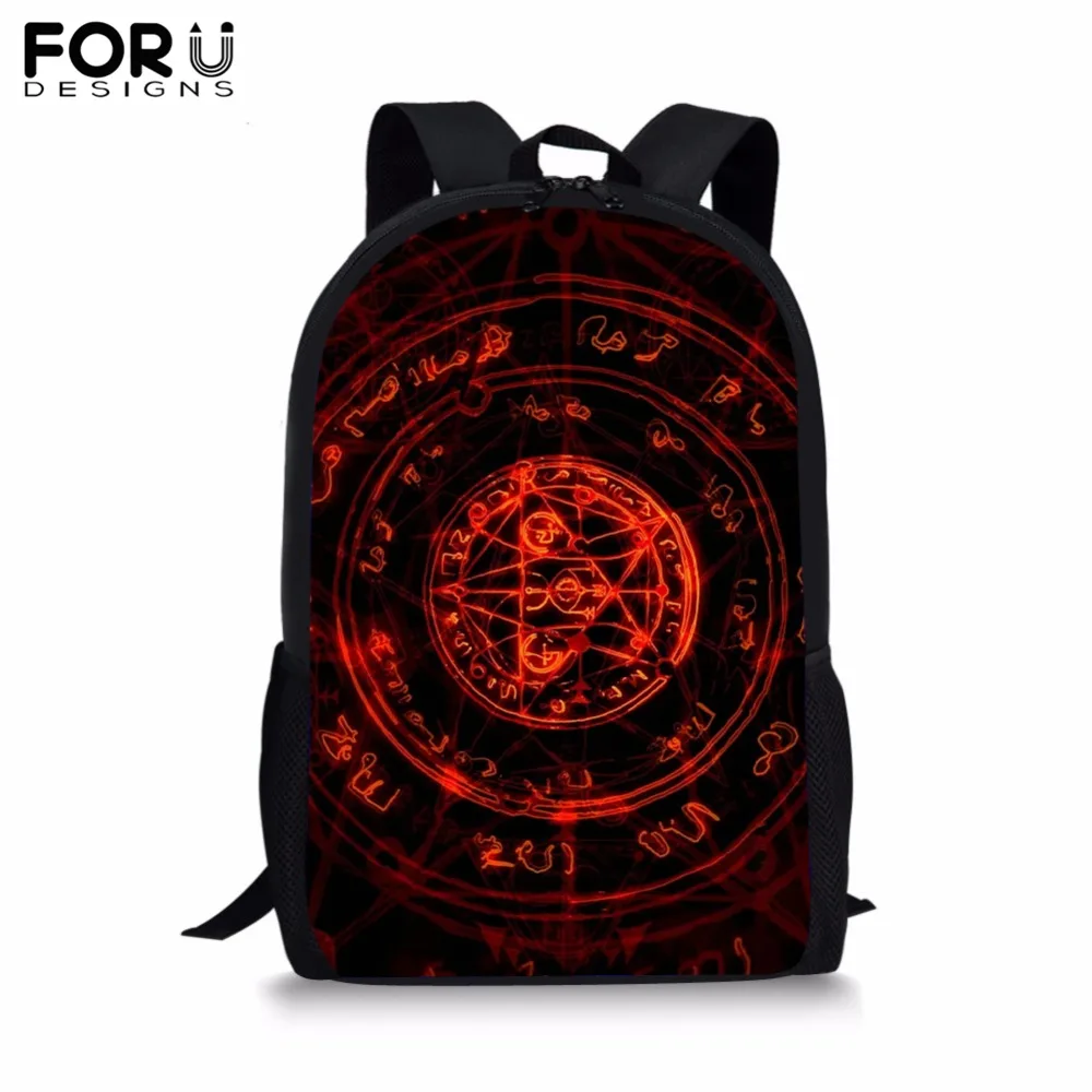 

FORUDESIGNS New Arrival Magic Array School Bag for Boy Girls Cool Magic Circle Print Backpack Children Teenagers Student Bookbag