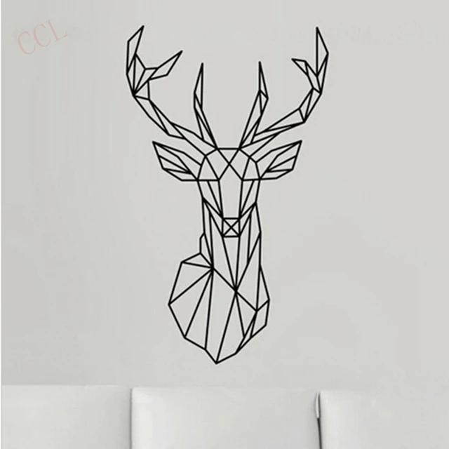 Geometric Deer Head Wall Sticker Modern Home Decor Geometry Animal Geometric Deer Head Wall Sticker Modern Home Decor Geometry Animal Series Decals Vinyl Art