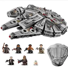 Обучающая игрушка сборка строительных блоков Звездные войны Строительный блок Пробуждение силы Сокол Миллениум малыш обучающая игрушка лучшие подарки