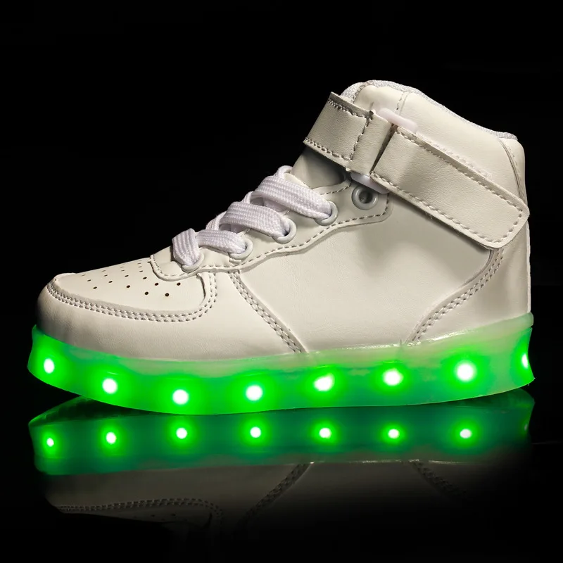 Детская обувь с подсветкой, 7 цветов, светящийся светодиодный свет, usb зарядка, повседневная детская обувь, обувь для мальчиков и девочек