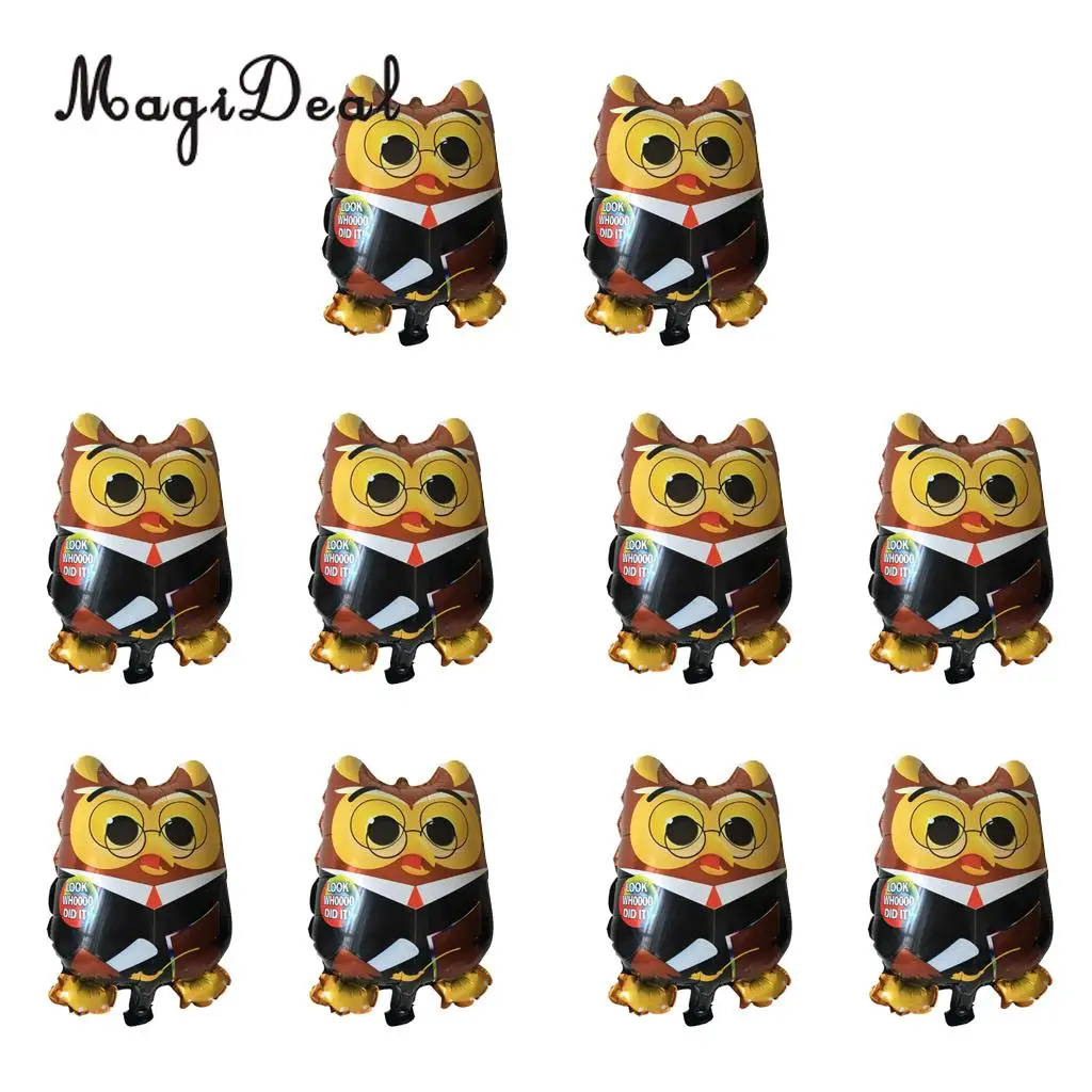 MagiDeal 10 Pieces Congrats Grad Owl/Diploma Balloon Bouquet Graduation Party Decorations