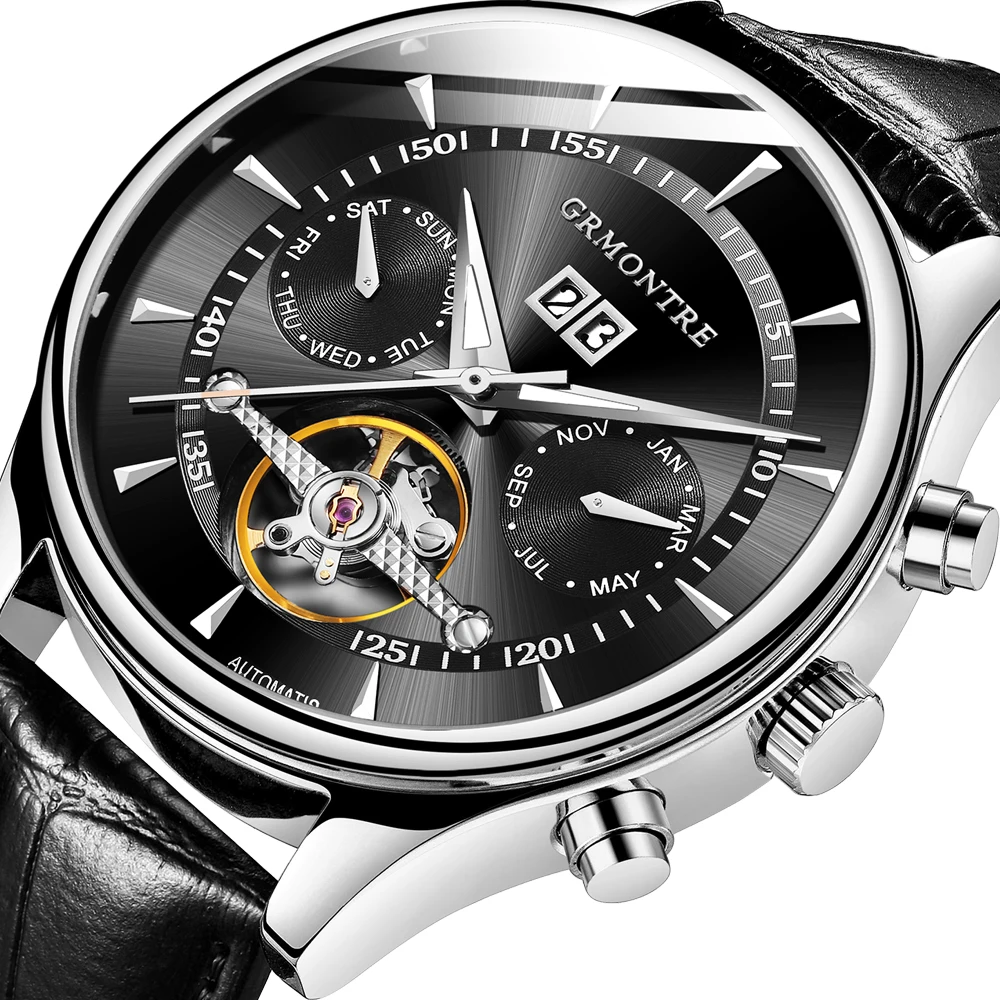 44 мм высококачественные часы мужские GRMONTRE автоматические для мужчин