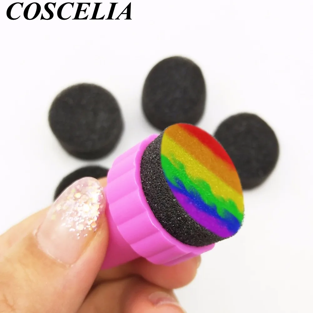 

4Pcs/set DIY Soft Sponge Gradual Change Color Stamp Nail Art Decoration Polish Template Transfer Stamping Manicure Art Tools Set