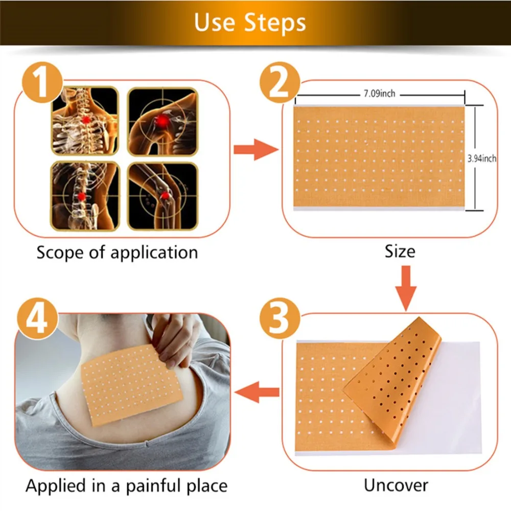 Ifory 10 Bags Capsicum Plaster 10*18cm Hot Pain Relieving Patch Medical