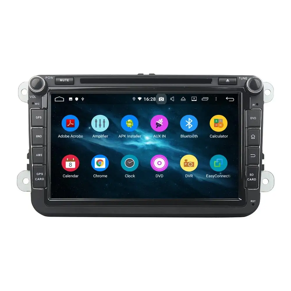 Cheap 4GB RAM Octa Core 2 din 8" Android 9.0 Car DVD Player for VW Volkswagen Passat Tiguan Touran Caddy Skoda Seat CC POLO Jetta Golf 2