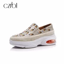 CZRBT Фирменная Новинка Женская обувь на высокой платформе женская обувь на плоской подошве обувь Повседневное замшевые лоферы без застежки большой Размеры Демисезонная женская обувь