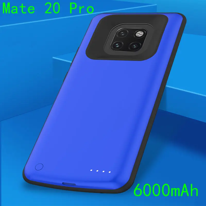 Для huawei mate 20 Pro зарядное устройство чехол mate 20 тонкий противоударный силиконовый мягкий каркас внешний аккумулятор чехол s чехол для зарядки - Цвет: Mate 20 Pro-Blue