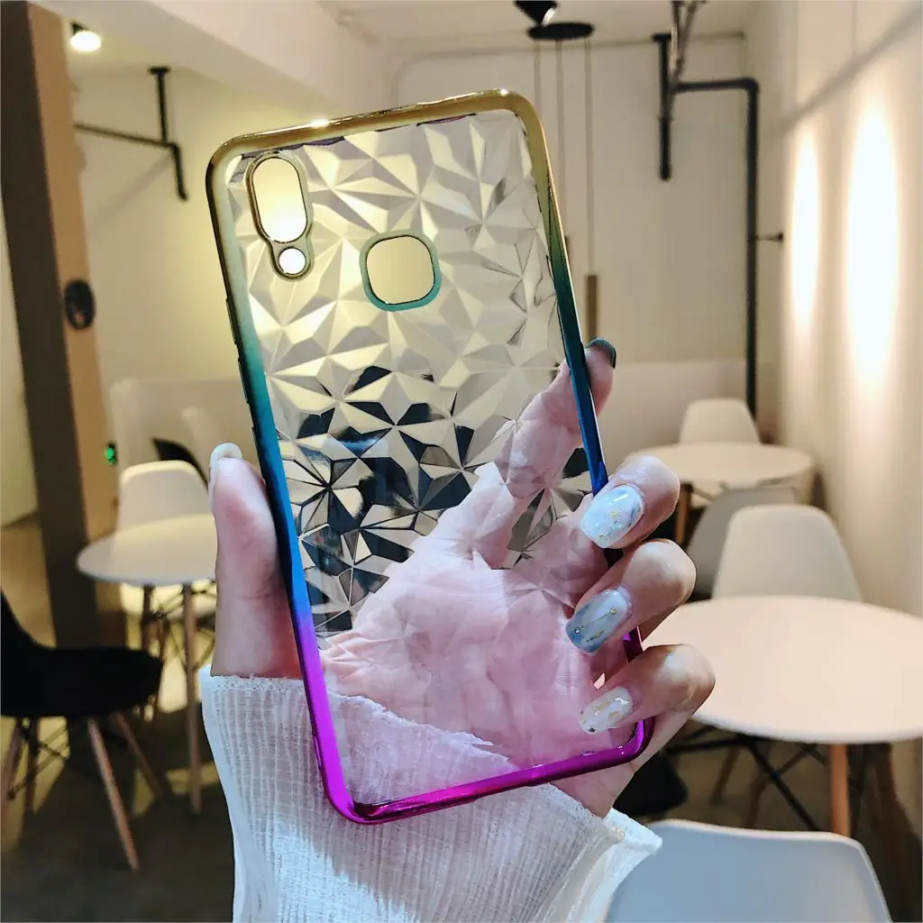 Для Xiaomi A2 lite чехол 3D Алмазный прозрачный градиентный Мягкий силиконовый для Redmi 6