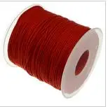 1 мм 100 ярдов/рулонная веревка макраме, атласные нейлоновые шнуры/веревка Kumihimo, китайский шнур с узлом, сделай сам, браслет, ювелирное изделие - Цвет: red