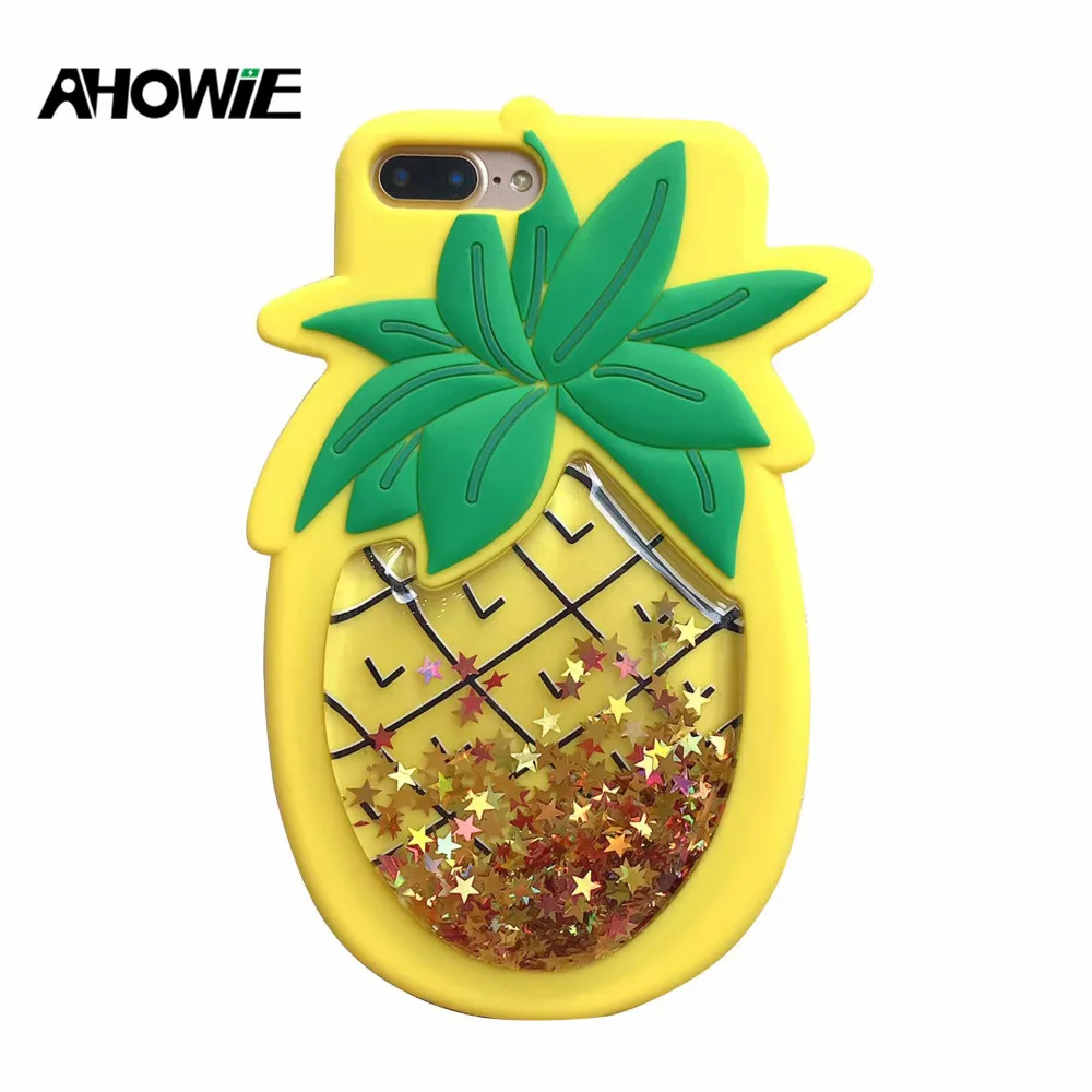 

Ahowie Coque For Iphone XS X Shockproof Trasparente Cover For Iphone 6 6S 7 8 Plus Silicone 3D Clear Glitter Degree Liquid Case