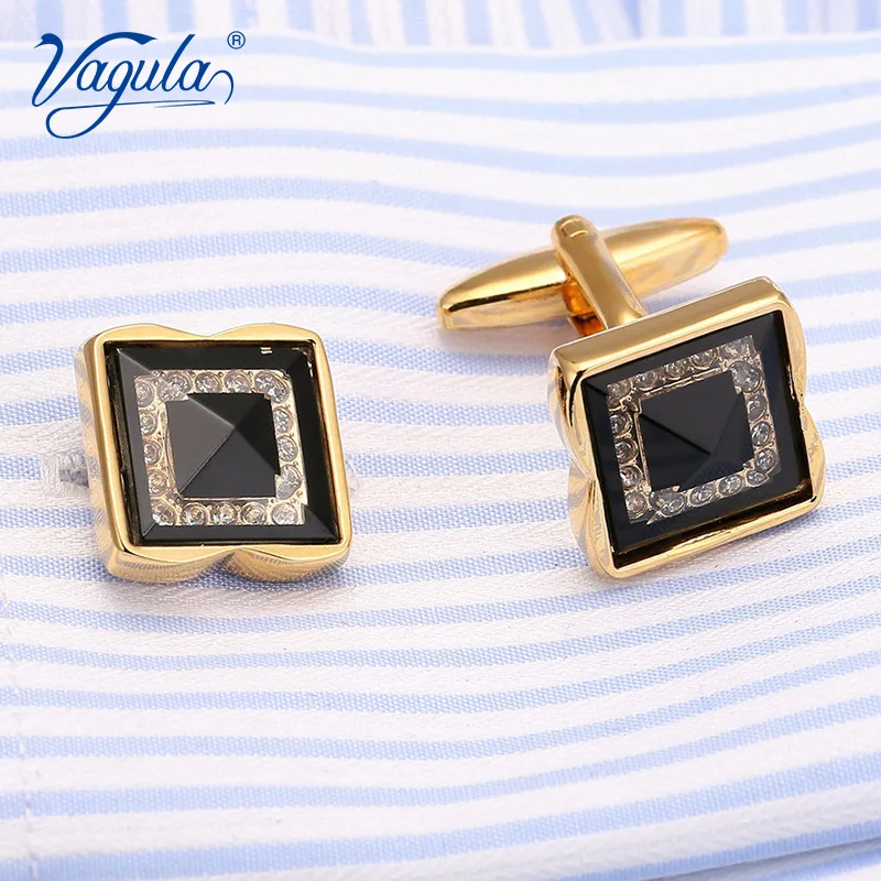 

VAGULA Classic Cufflinks Luxury gift Party Wedding Suit Shirt Gemelos Men Jewelry Button Crystal Cuff links 116