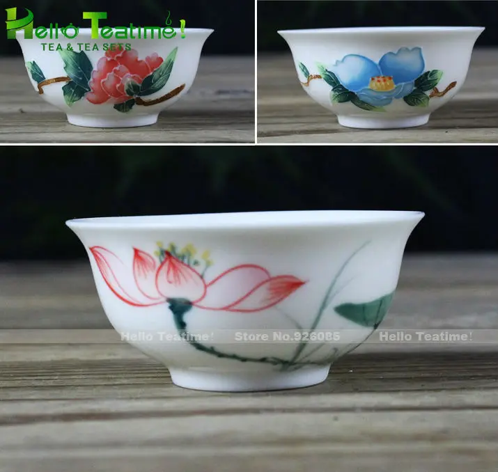 

[HT!]] 2pcs handpainted porcelain tea cup set,hand painting chinese kung fu teaset cups,hand painted china flower gongfu teacup
