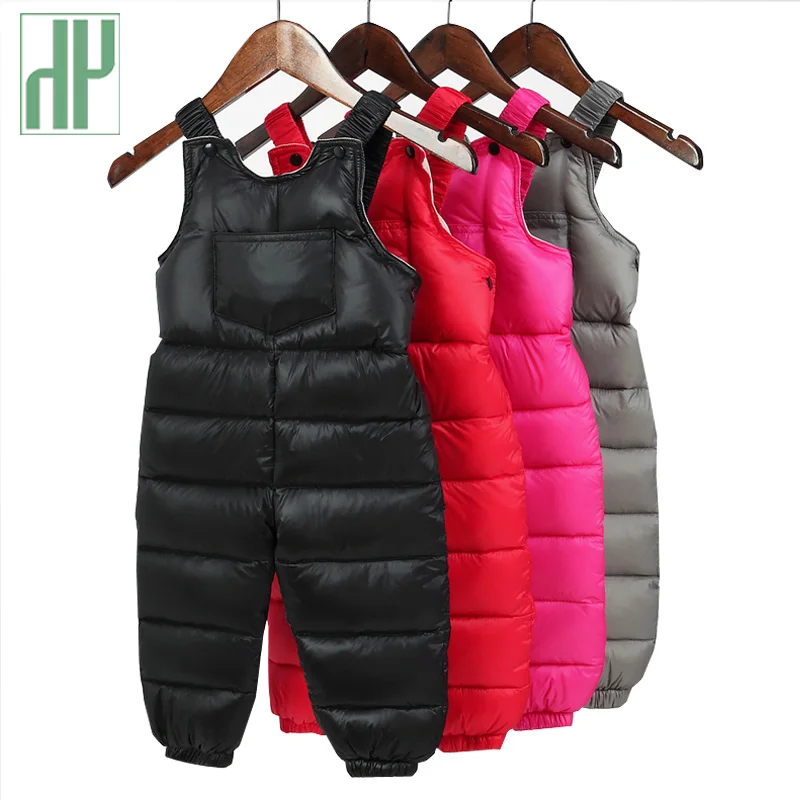 Kopen Kinderen warme broek Waterdichte Overalls Merk Baby jongens broek Kinderen broek Dikke Down katoen peuter meisjes leggings winter