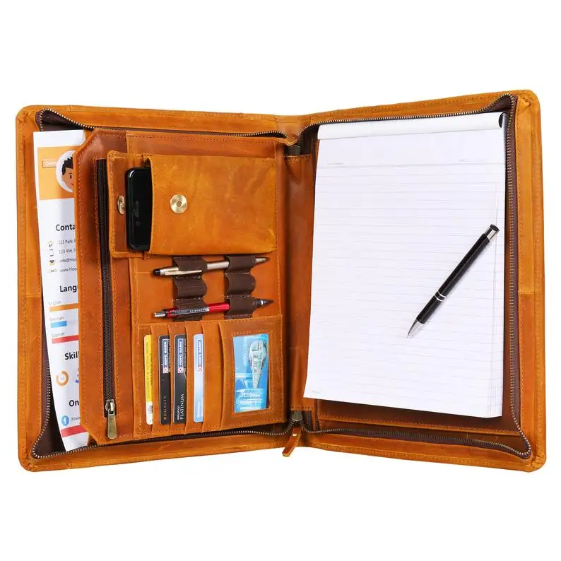 

Genuine Business Portfolio Leather Zippere folder leather portfolio portfolio organizer portfolio case leather portfolio