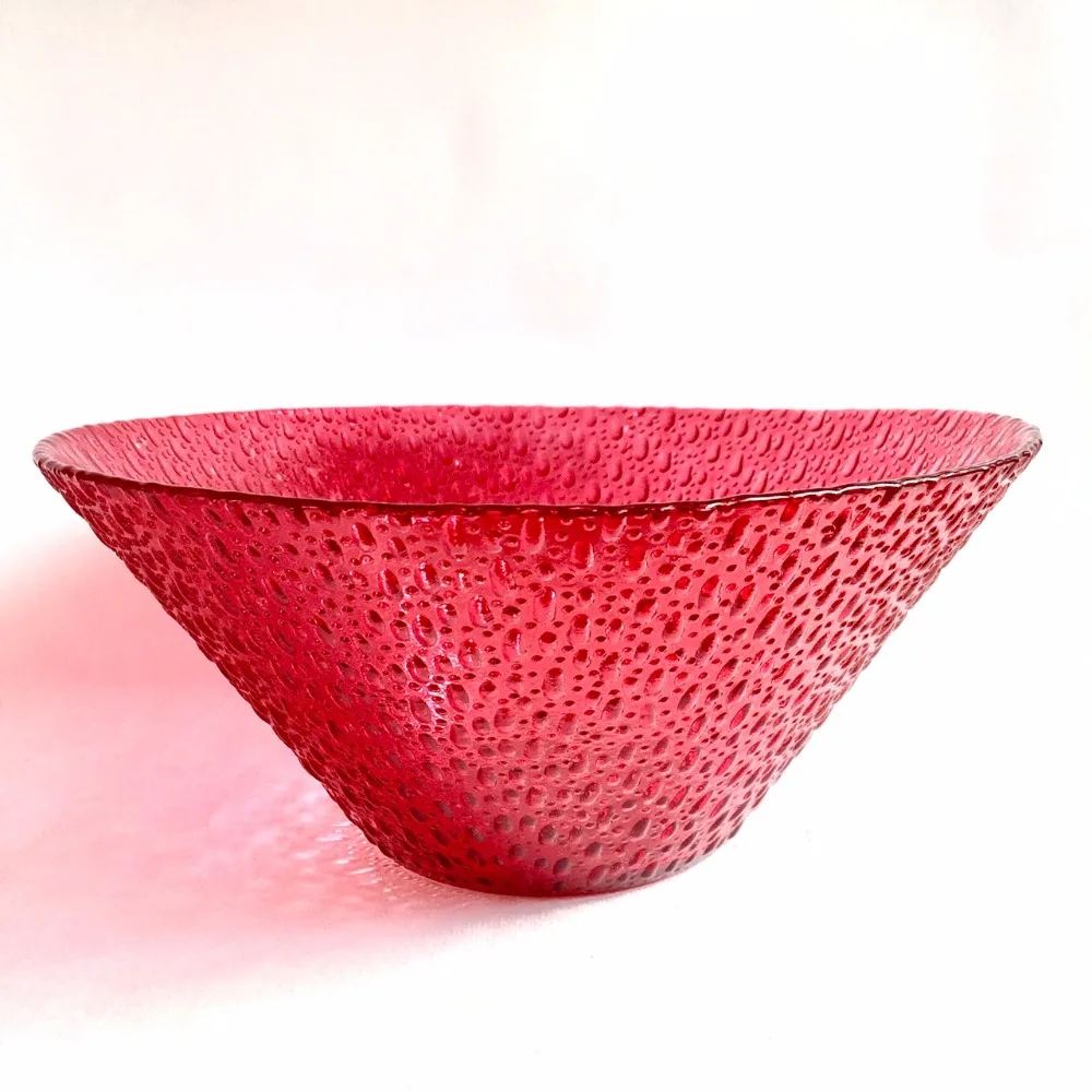 

NEW! Diam 25cm Raindrop decor Recyled Glass Salad Bowl,Creative Fruit Bowl,6 color.USD17.99/PC