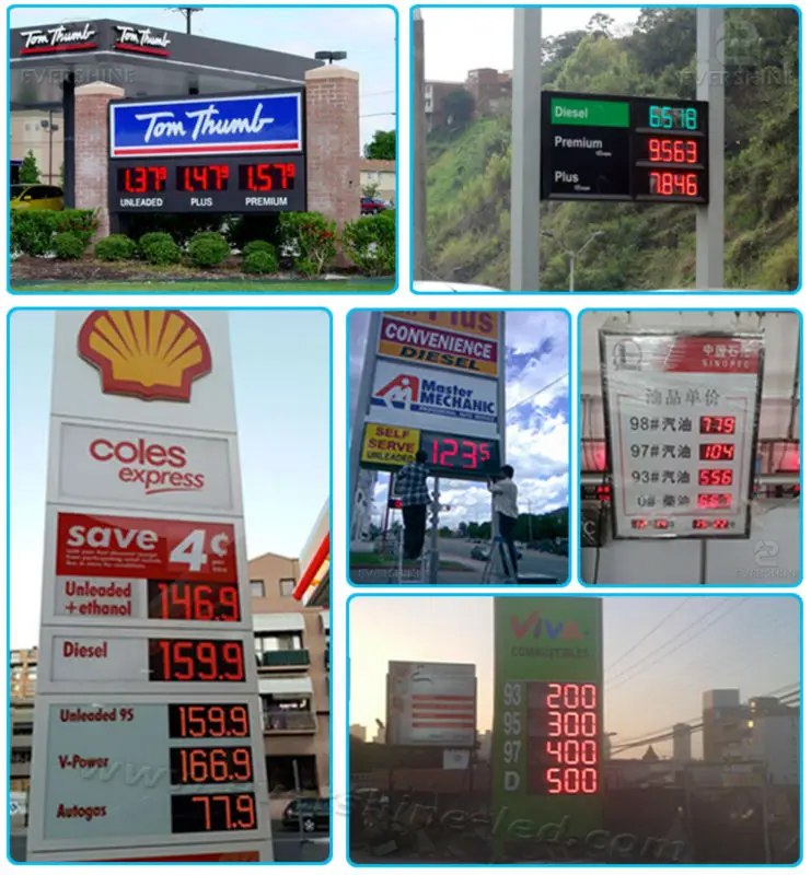 Polegada ao ar Estação de Óleo Digital de 7 8889 e 10 Acesso Frontal Verde Cor 12 Livre Alto Brilho à Prova d' Água Segmento Levou Gás Preço Sinal 24 China sign outdoor Suppliers