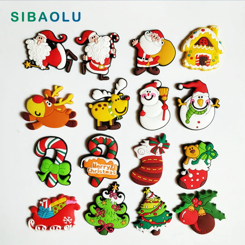 

Christmas Series Soft plastic silicone fridge magnets Cartoon whiteboard Refrigerator Magnets Kids Message post Home Decoration