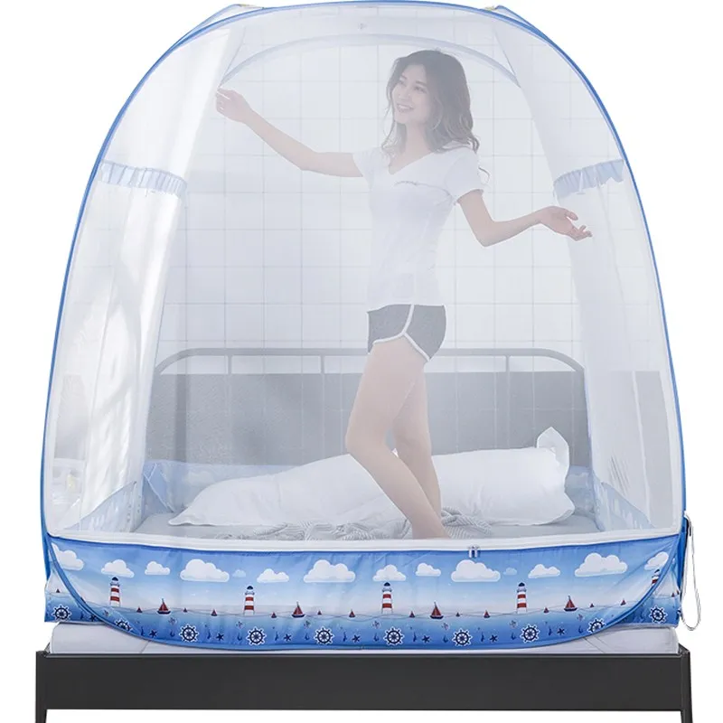 

Large Mosquito Net Purple Bi-parting Mosquito Netting Blue Mesh Insect Bed Nets Bedding Canopy Students Bunk Bed Quadrate Tent