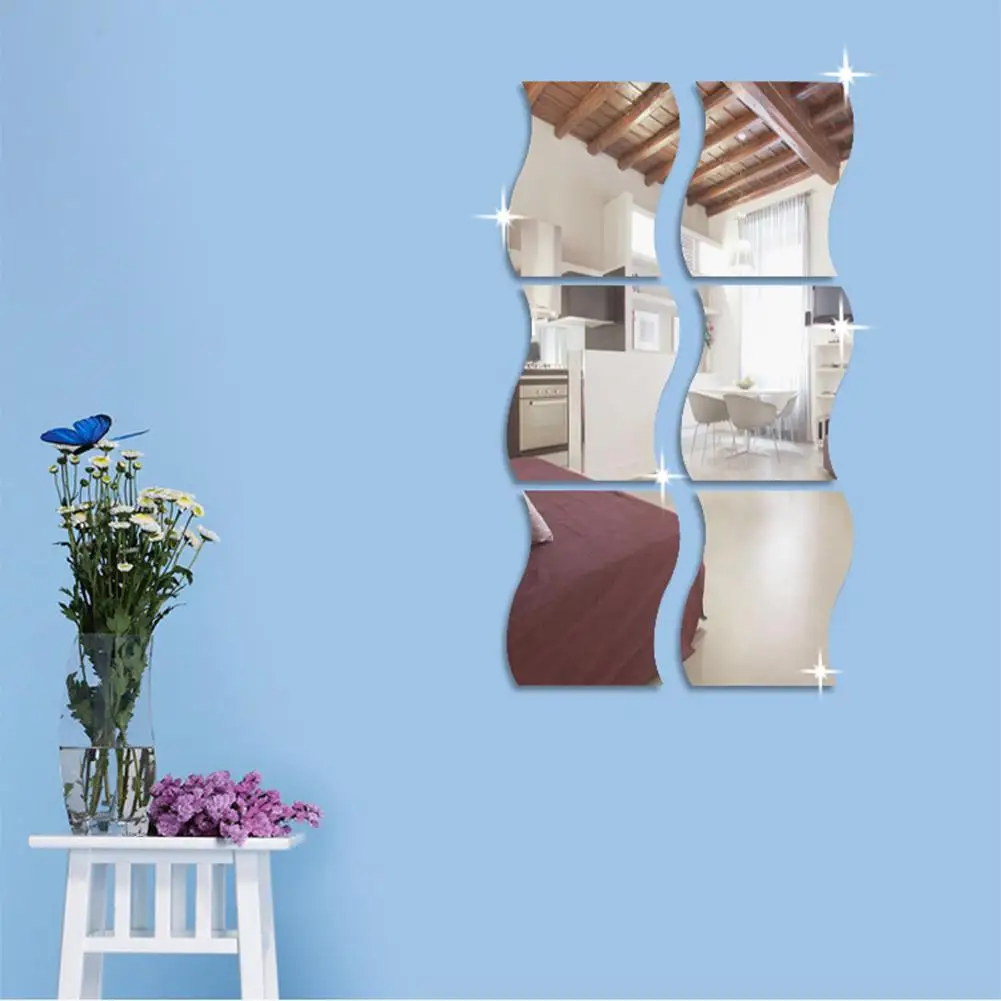 

Adeeing 6PCS Simple Mirror-Surface Geometric Space Wall Sticker DIY Art Mural Home Decoration Wall Ornament
