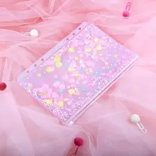 Transparante Pvc Kaarthouder A5 A6 Bestandsmap Roze Leuke Shiny Plakjes Zipper Bag Pouch Dagboek Planner Opbergzakken Kawaii levert