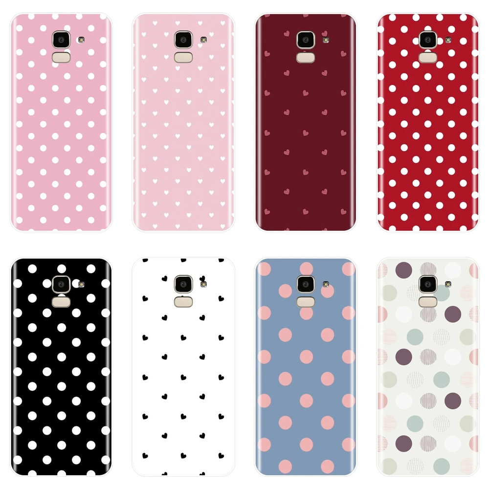 

Phone Case For Samsung Galaxy J2 J5 J7 Prime J3 J5 J7 2015 2016 2017 J4 J6 J8 Plus 2018 Polka Dot Heart Soft Silicone Back Cover