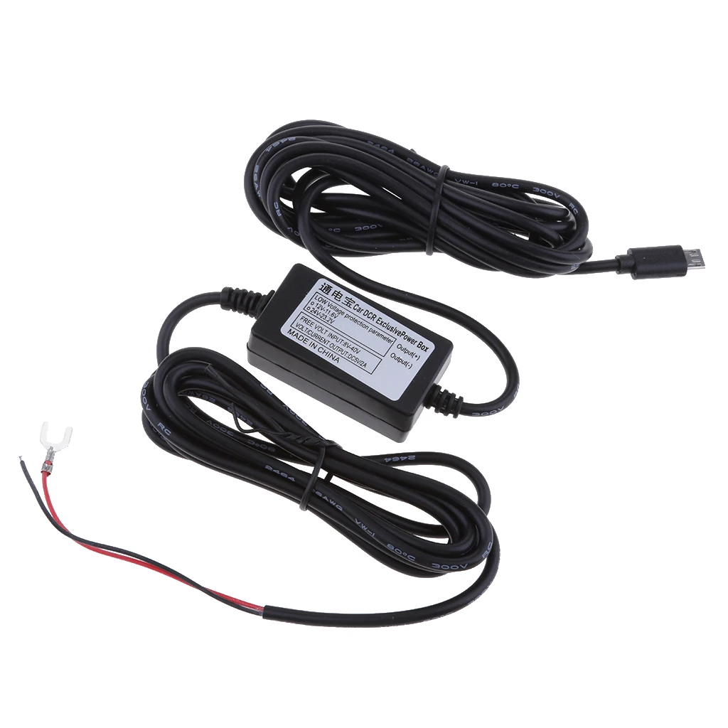Micro USB Hard Wire Auto Charger Cable Kit 12V-35V to 5V for Dash Cameras GPS Auto DVR Power 3.5m